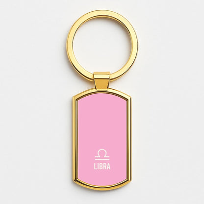 Libra Pastel Zodiac Gold Keyring