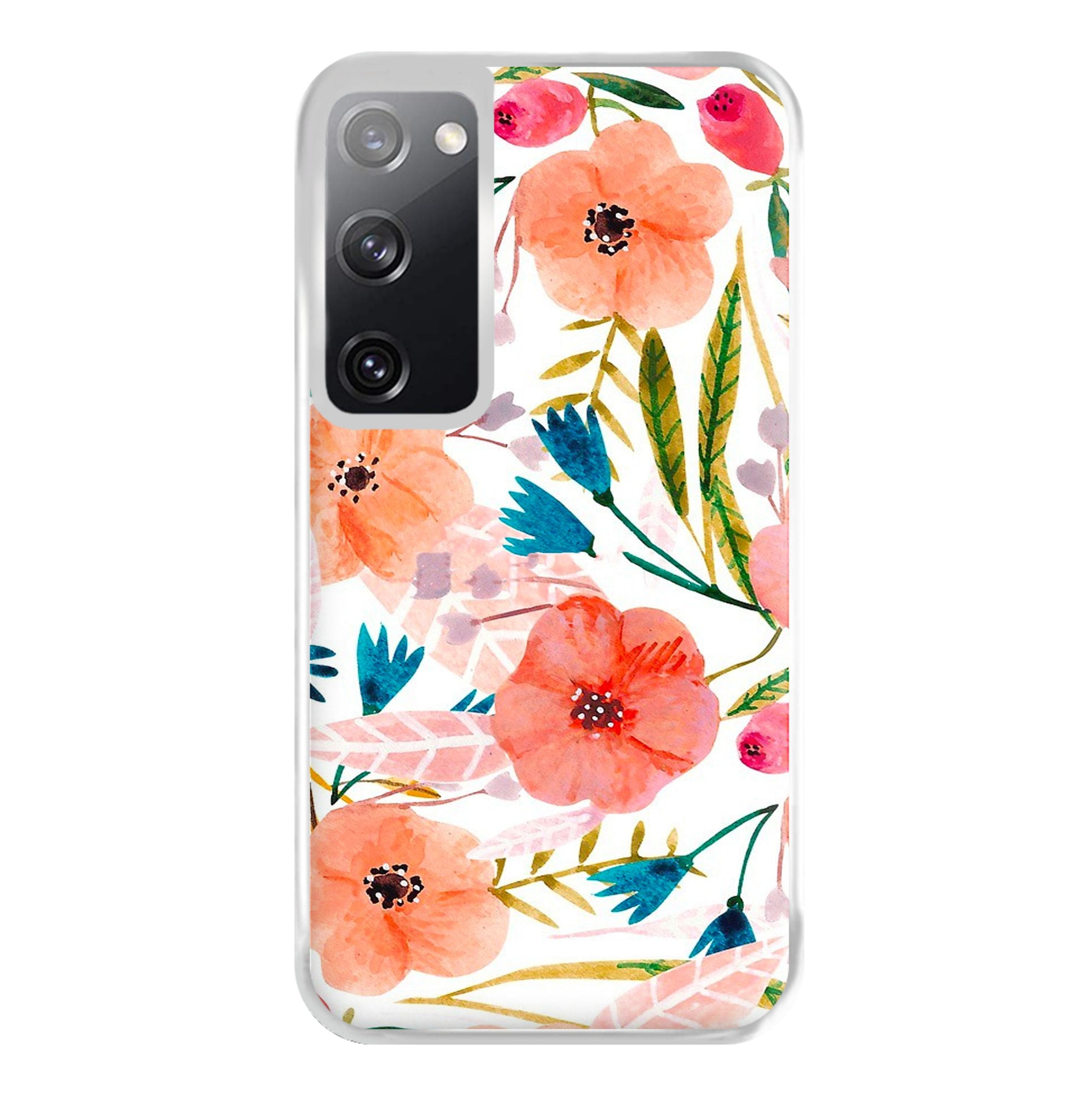 Peach Watercolour Floral Pattern Phone Case