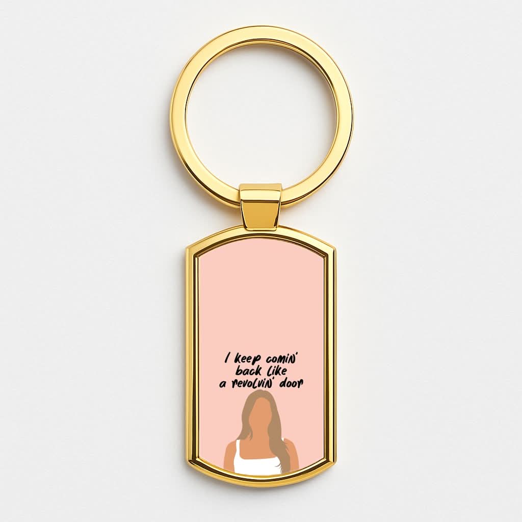 Revolving Door Gold Keyring
