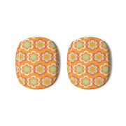 Orange Retro Flowers Pattern AirPods Max Case 3