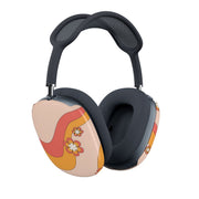 Waves And Flowers Orange Retro Pattern AirPods Max Case 2