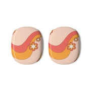 Waves And Flowers Orange Retro Pattern AirPods Max Case 3