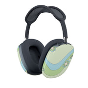 Waves And Flowers Green Retro Pattern AirPods Max Case 1