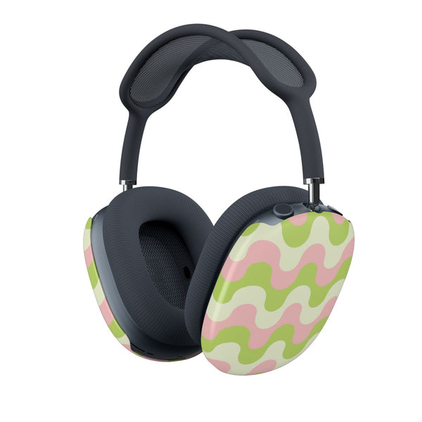 Green And Pink Retro Waves Pattern AirPods Max Case