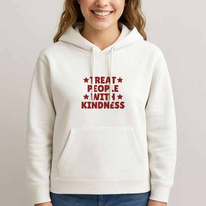 Treat People With Kindness Womans Hooded Sweatshirt