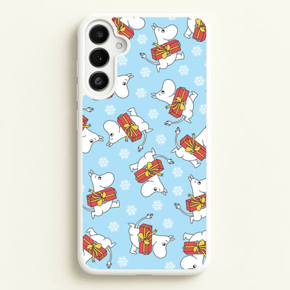 Present And Snowflakes Moom Pattern Galaxy A36 Case