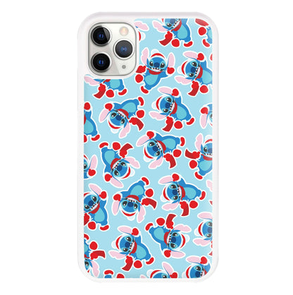 Blue Alien Christmas Pattern Phone Case