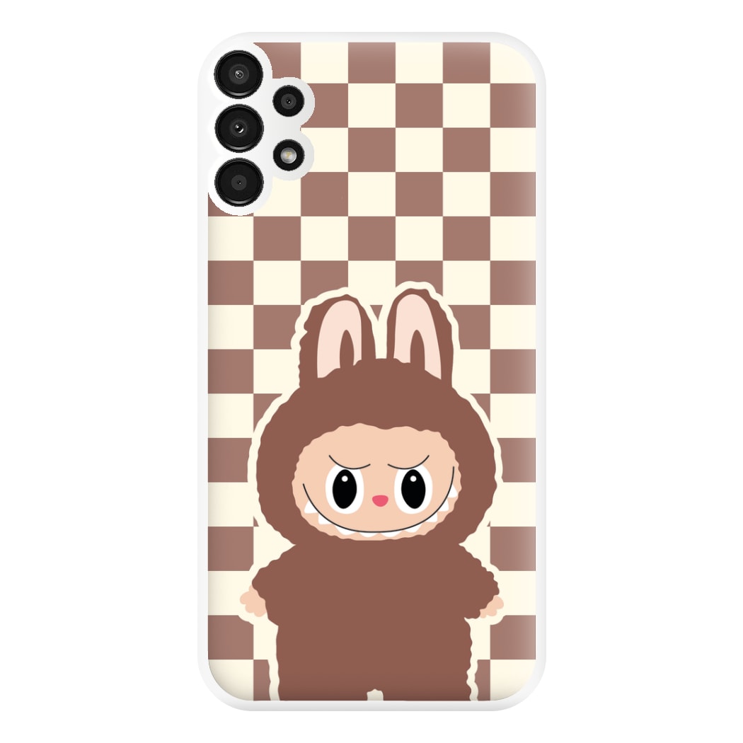 Checkered Cute Brown Monster  Galaxy A13 Case