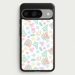 Neon Christmas Icons Pattern II Google Pixel 10 / 10 Pro Case