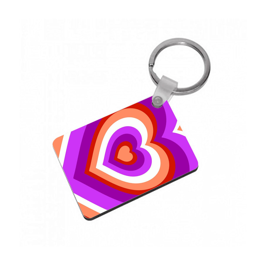 Lesbian Pride Heart Keyring