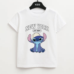 New York Blue Alien Kids Unisex T-Shirt