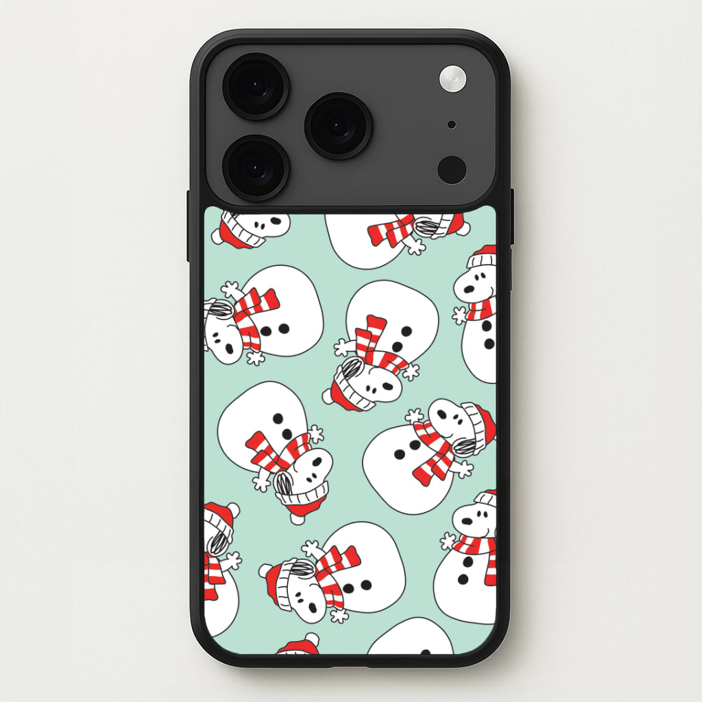 Cartoon Beagle Snowman Pattern iPhone 17 Pro Max Case