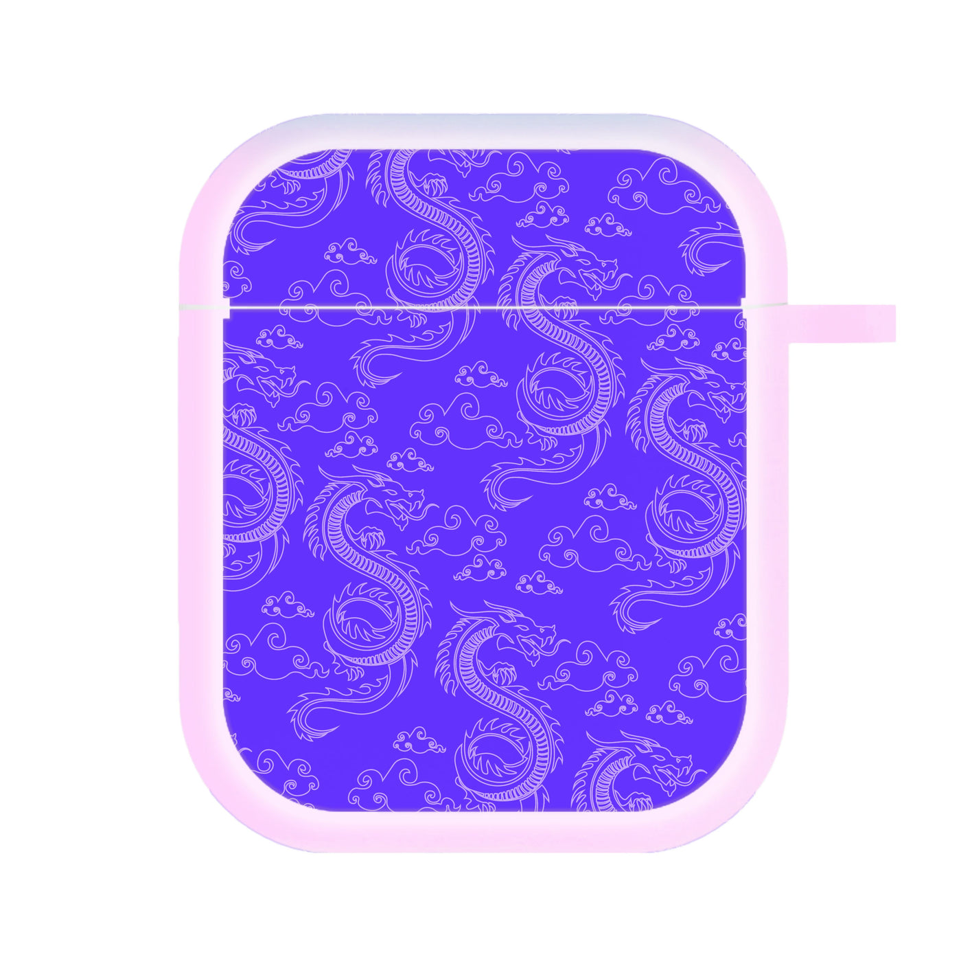 Purple Dragon Pattern AirPods Case