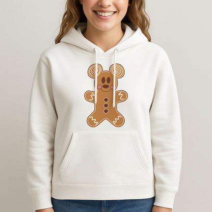 Cartoon Mouse Gingerbread Womans Hooded Sweatshirt