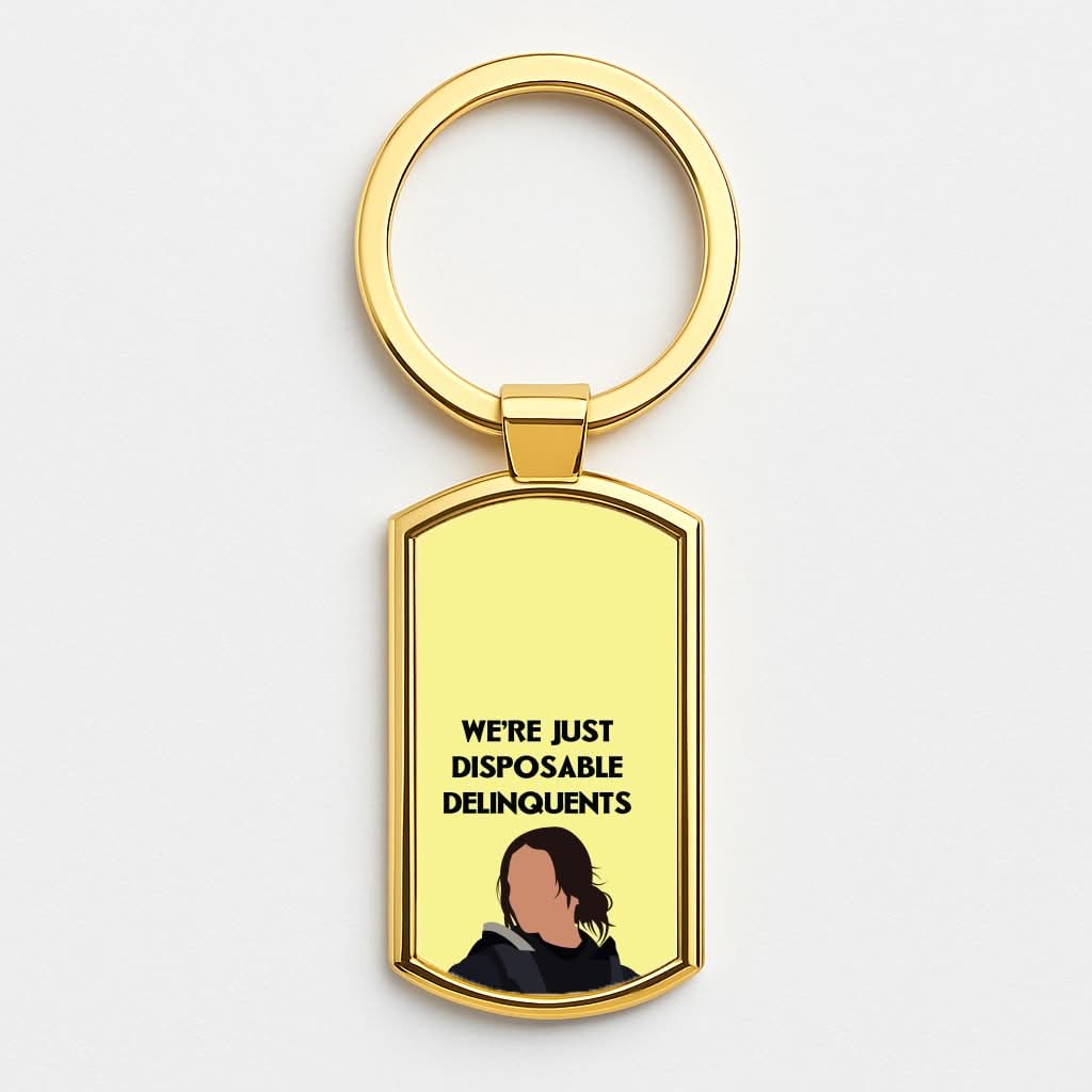 Disposable Delinquents Gold Keyring