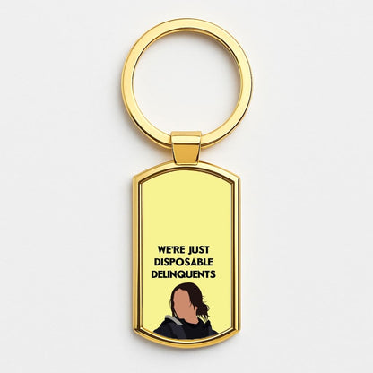 Disposable Delinquents Gold Keyring