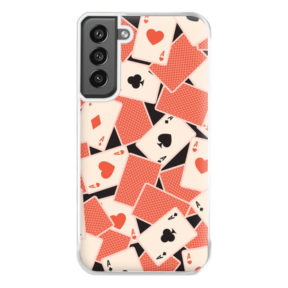 Playing Cards Collage Pattern Galaxy S21FE Case