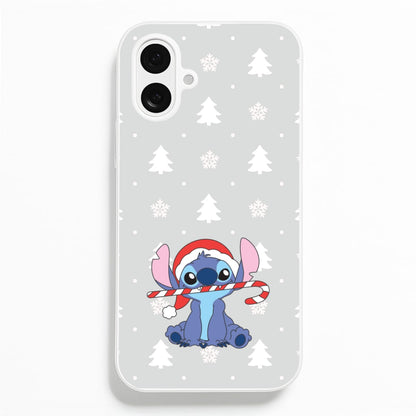 Cute Blue Alien Candycane iPhone 16 Plus Case