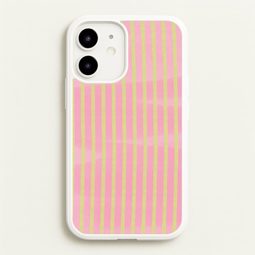 Pink Meadow Stripes iPhone 12 Mini Case