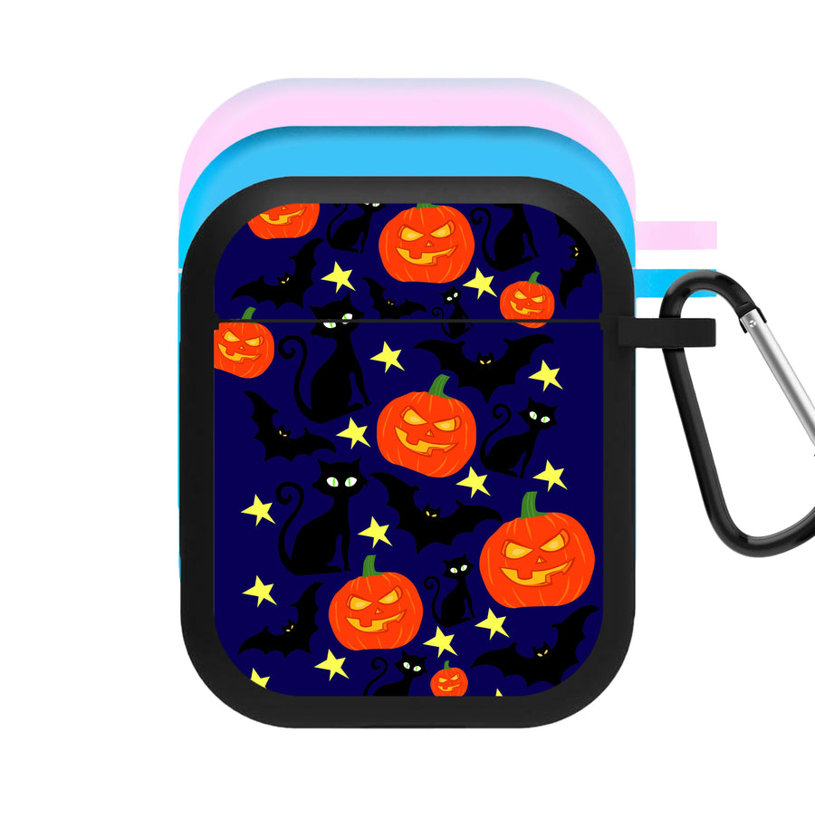 Pumpkin And Cats - Halloween AirPods Case
