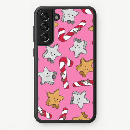 Pink Christmas Plushies Pattern Galaxy S21FE Case