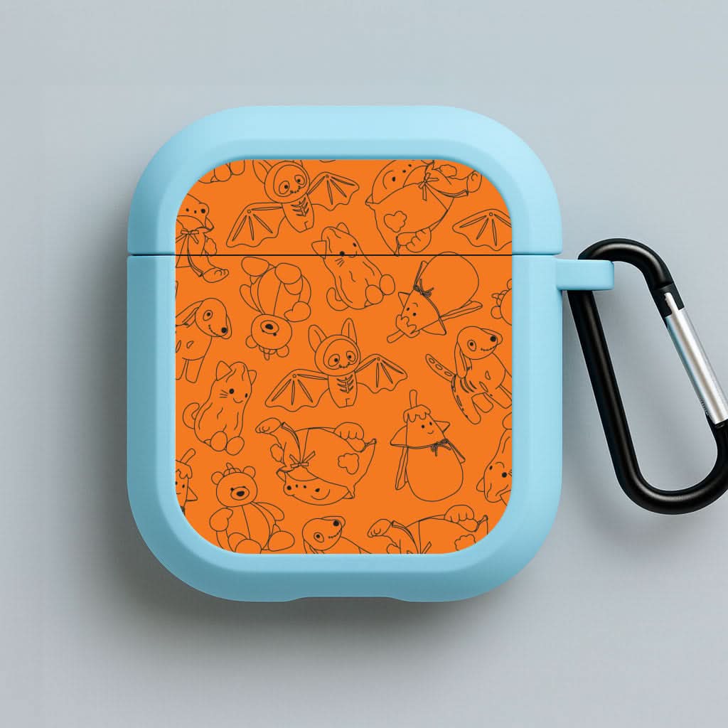 Halloween Plushies Pattern I - Halloween Blue AirPods Case