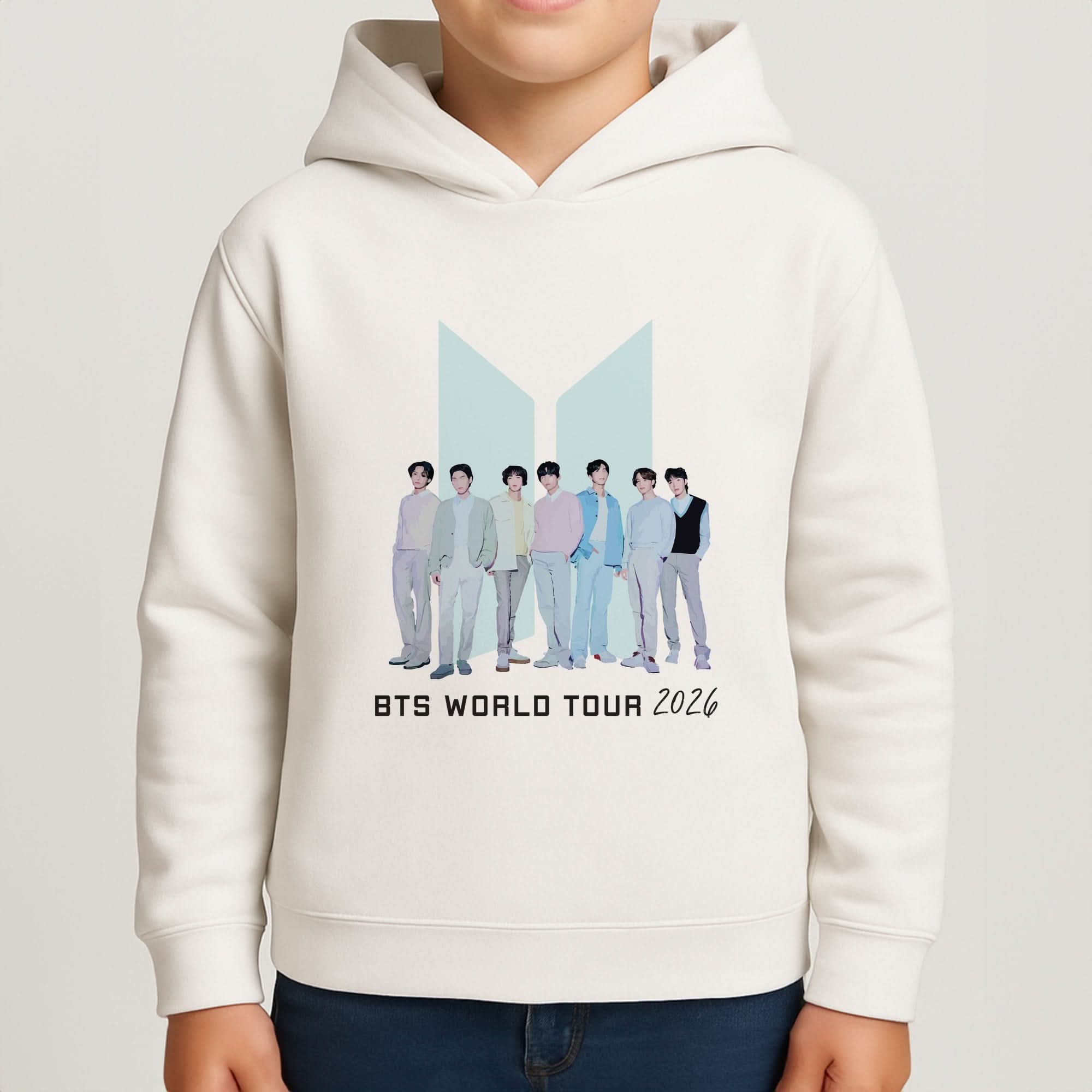 K-Pop Band Tour Pastel Blue Boys Hoodie
