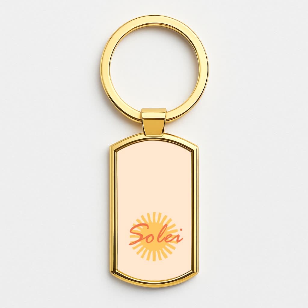 Abstract Sun Solei Gold Keyring
