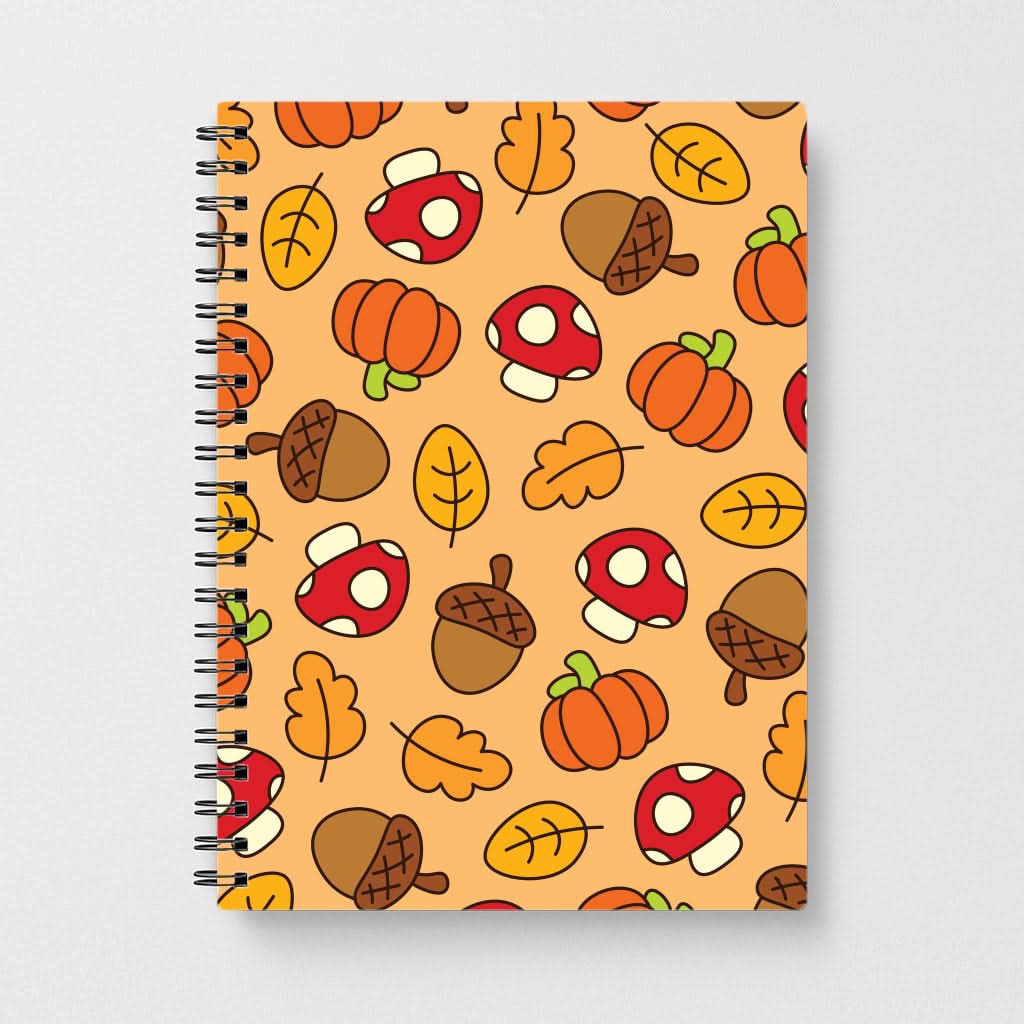 Cartoon Autumn Icons Pattern Notebook