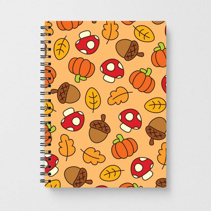 Cartoon Autumn Icons Pattern Notebook