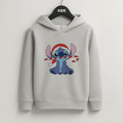 Cute Blue Alien Candycane Kids Hoodie 2