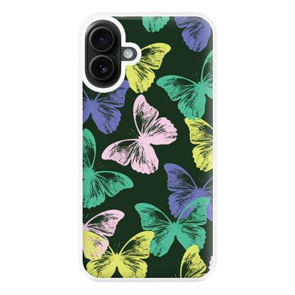 Colourful Butterfly Stamps Pattern iPhone 16 Plus Case