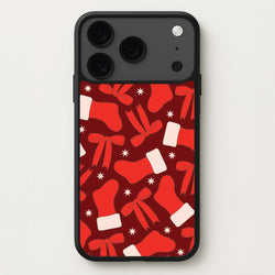 Stockings And Bows Pattern iPhone 17 Pro Max Case