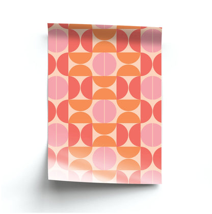 Retro Semi Circles Pattern Poster