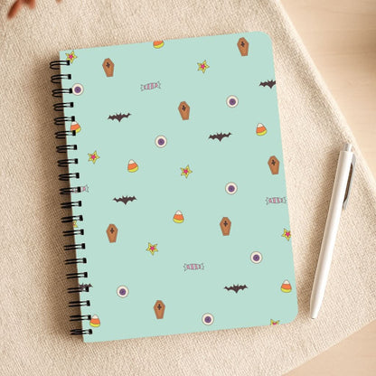 Minature Halloween Cartoons Pattern Notepad