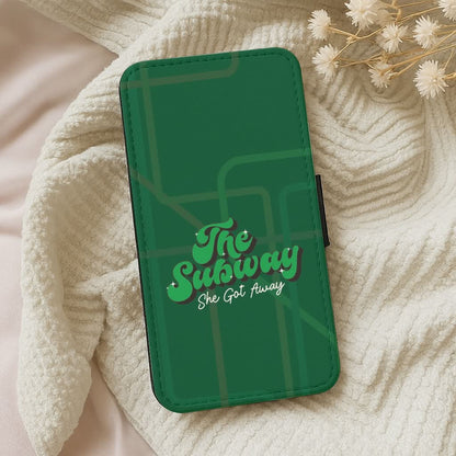 Subway Green Leather Phone Case
