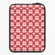 Pink Tartan Love Hearts Pattern Laptop Sleeve 1