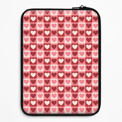 Pink Tartan Love Hearts Pattern Universal Laptop Sleeve