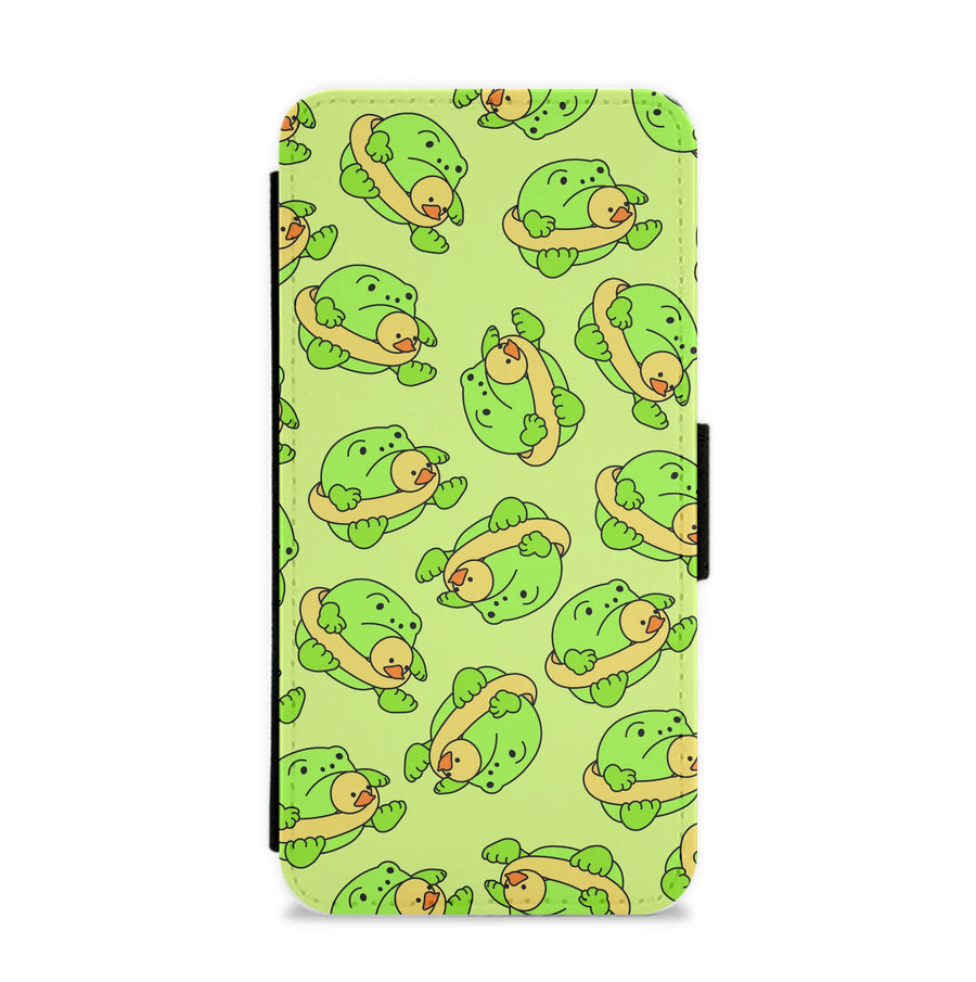 Frog Pattern - Plushy Flip / Wallet Phone Case