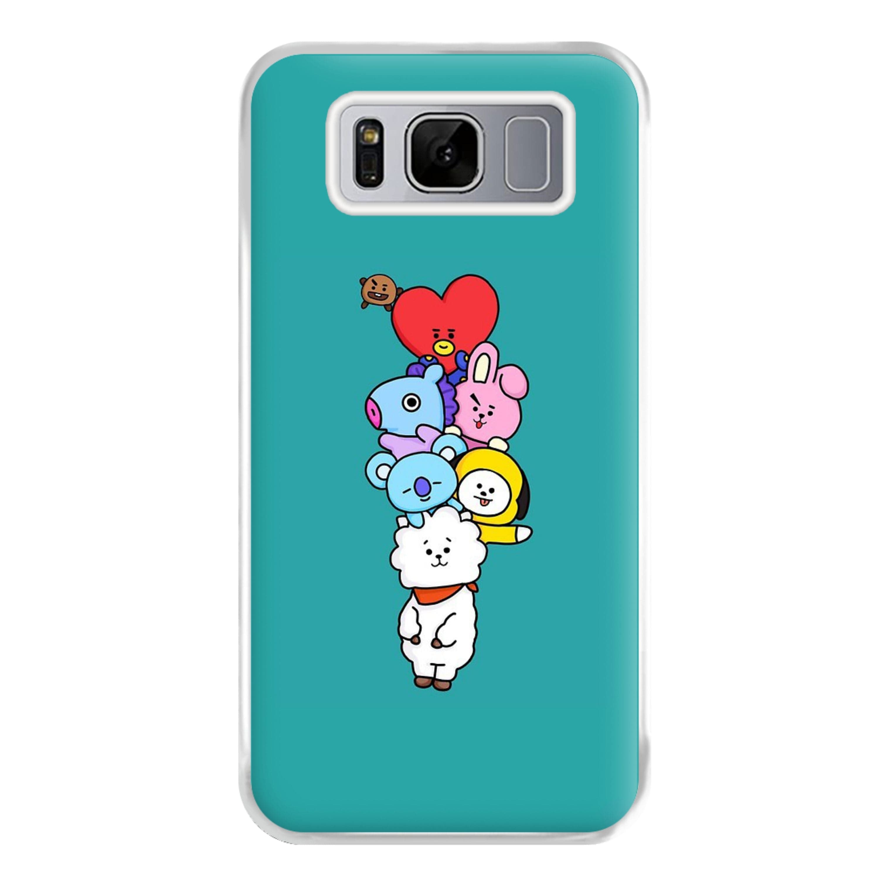 Green BT21 - RJ, Mang, Koya, Chimmy, Cooky, Shooky, Tata - K Pop Phone Case