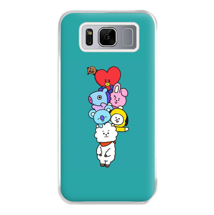 Green BT21 - RJ, Mang, Koya, Chimmy, Cooky, Shooky, Tata - K Pop Phone Case