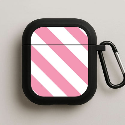 Candy Cane Stripes Black AirPods Case