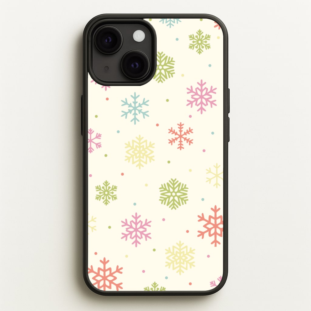 Pastel Snowflakes Pattern iPhone 13 Case