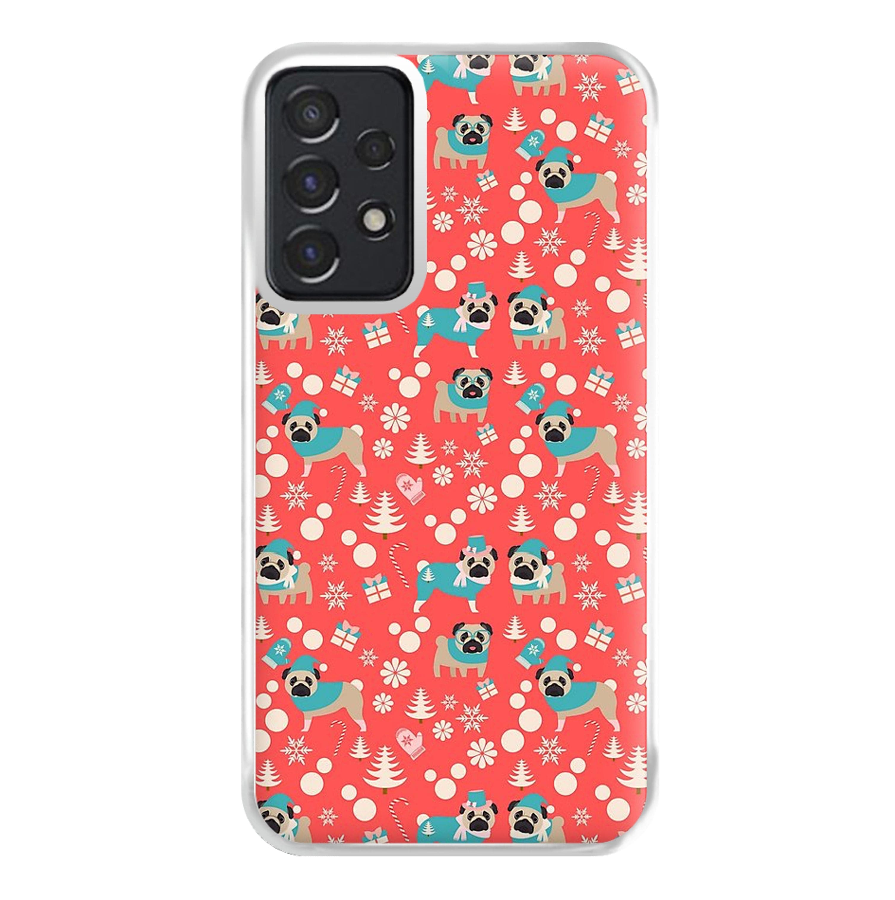 Christmas Pug Pattern Phone Case