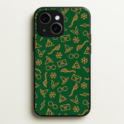 Christmas Wizard Icons Pattern iPhone 14 Plus Case