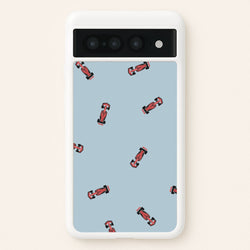 Race Cars Pattern Blue Google Pixel 7 Pro Case