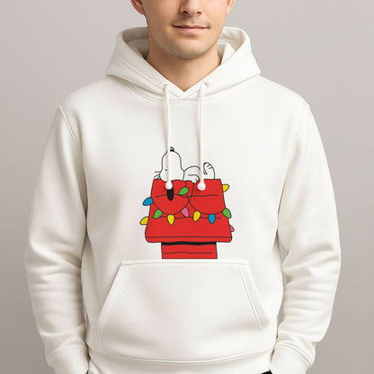 Cartoon Beagle Fairylights Mens Hoodie