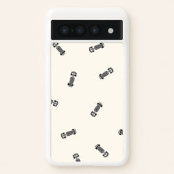 Race Cars Pattern Off White Google Pixel 7 Pro Case
