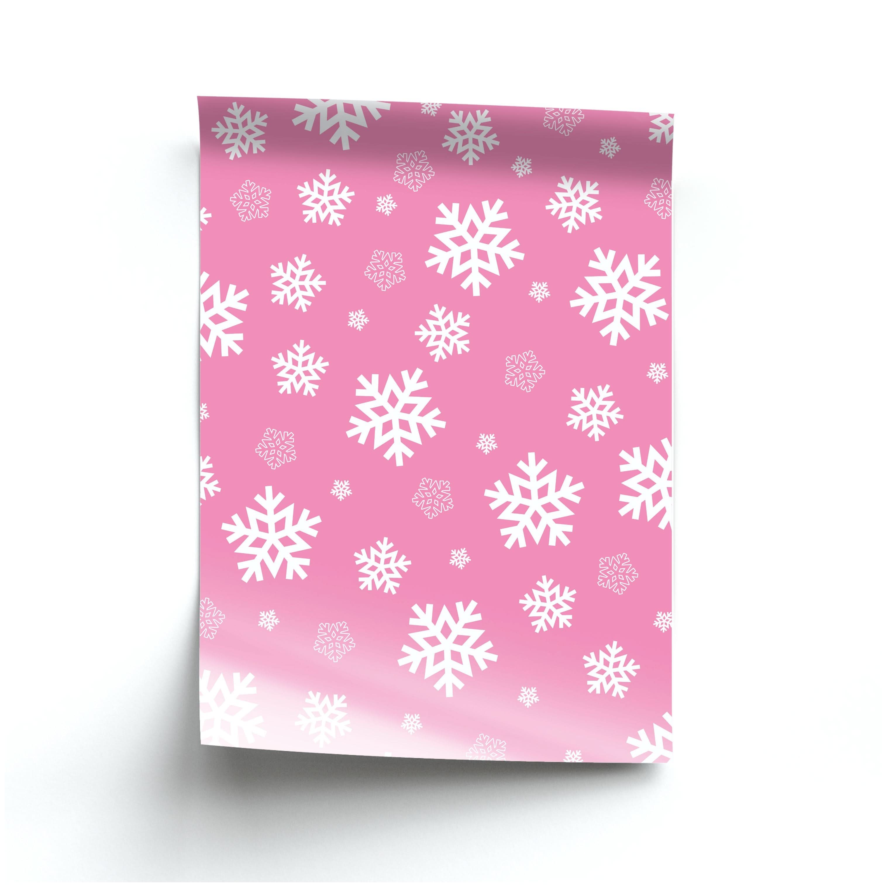 Snow Pink Pattern Poster