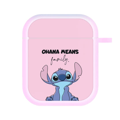 Ohana Means Family Pink AirPods Case